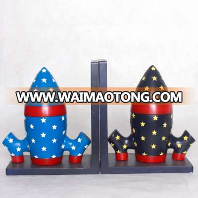 OEM service Customized design rocket shape airship cheap Bookends