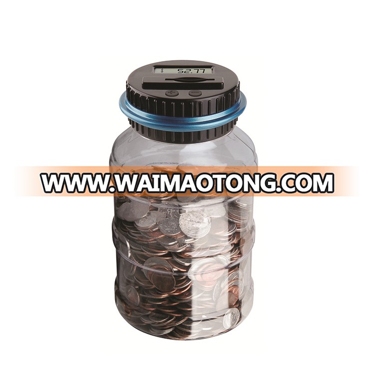 Plastic custom digital coin bank,Jar Bank